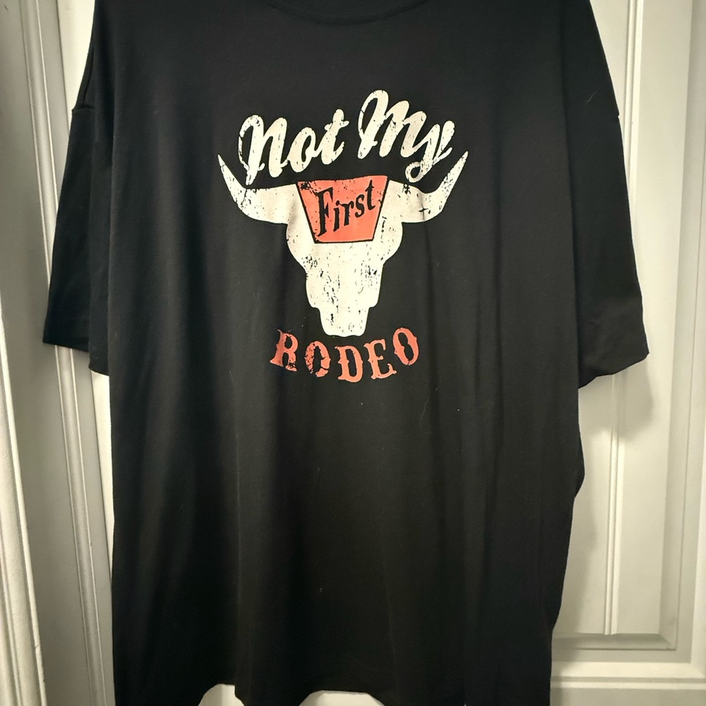 Black Graphic Women's Tee - Not My First Rodeo/ Oversized fit